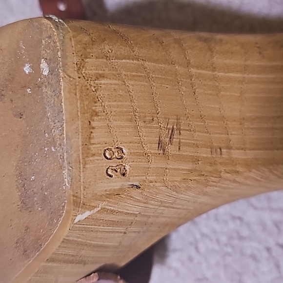 Steve Madden chunky wood leather sandals - Picture 5 of 7